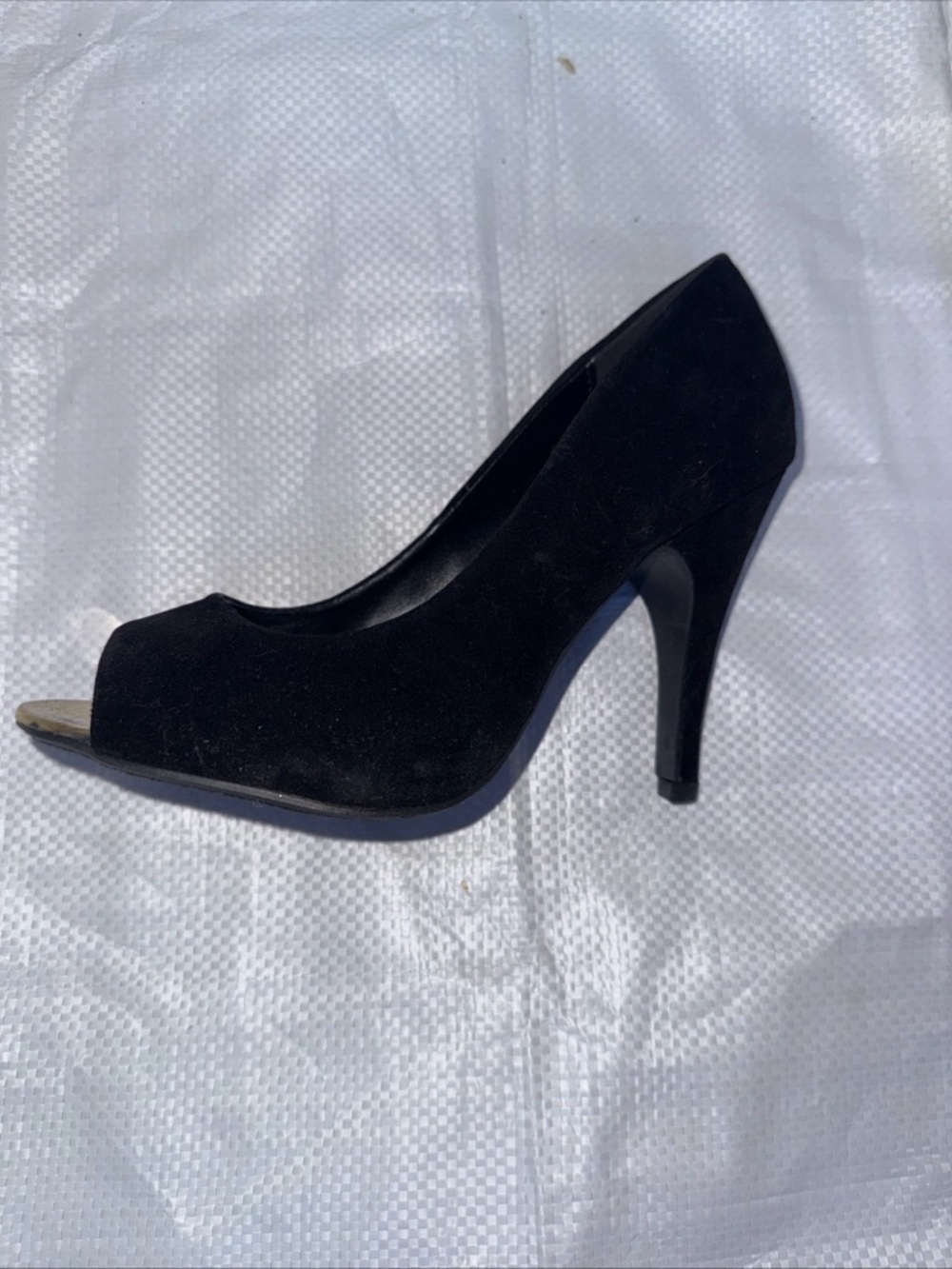 Women's Black velvet  Peep-Toe High Heels